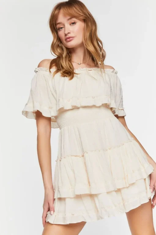 Tiered Off-The-Shoulder Mini Dress