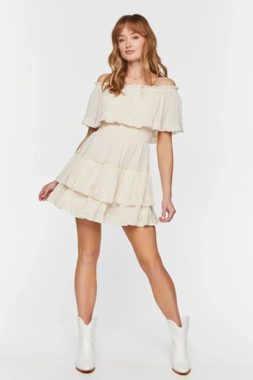 Tiered Off-The-Shoulder Mini Dress
