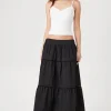 Tiered Poplin Maxi Skirt