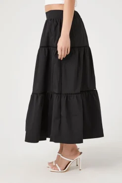 Tiered Poplin Maxi Skirt