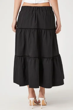 Tiered Poplin Maxi Skirt