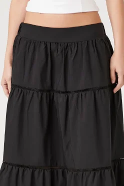 Tiered Poplin Maxi Skirt