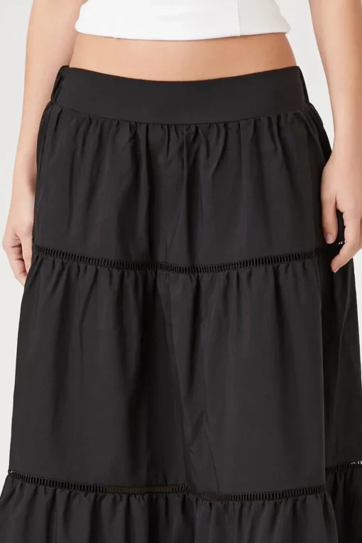 Tiered Poplin Maxi Skirt