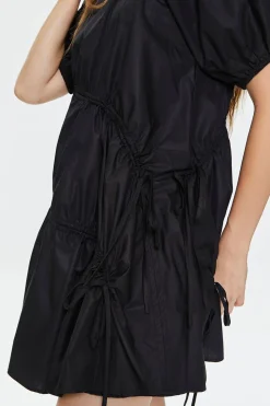 Tiered Puff-Sleeve Mini Dress