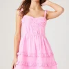 Tiered Ruffle Bustier Mini Dress