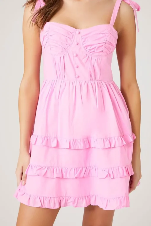 Tiered Ruffle Bustier Mini Dress