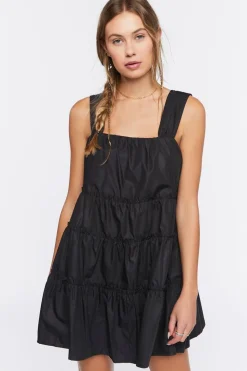 Tiered Ruffle-Trim Mini Dress