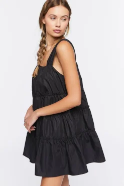 Tiered Ruffle-Trim Mini Dress