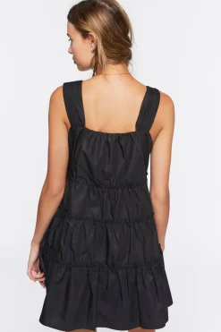 Tiered Ruffle-Trim Mini Dress