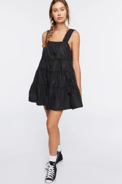 Tiered Ruffle-Trim Mini Dress