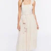Tiered Striped Midi Dress