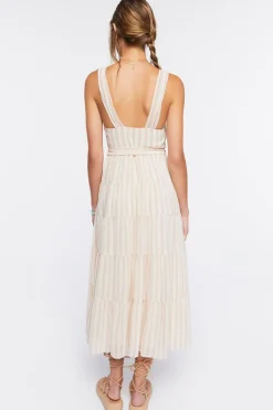 Tiered Striped Midi Dress