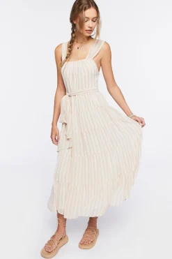 Tiered Striped Midi Dress