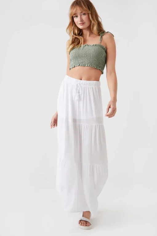 Tiered Tassel Maxi Skirt