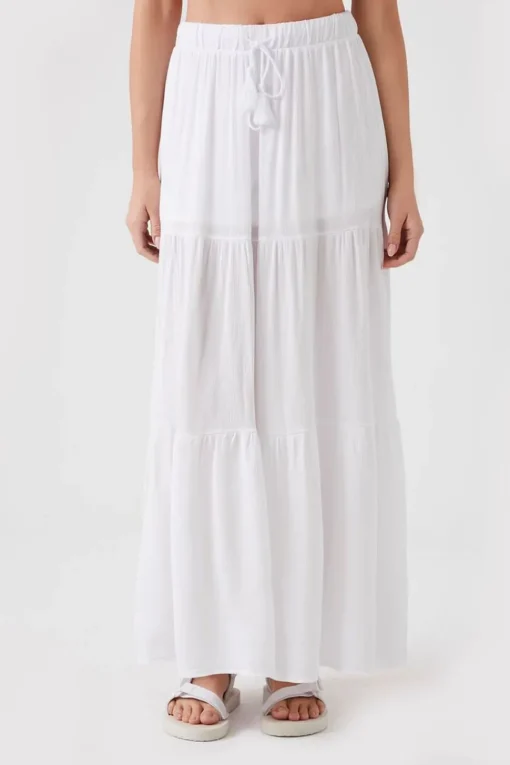 Tiered Tassel Maxi Skirt