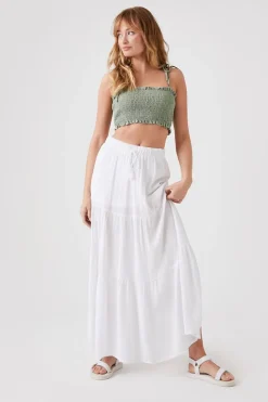 Tiered Tassel Maxi Skirt