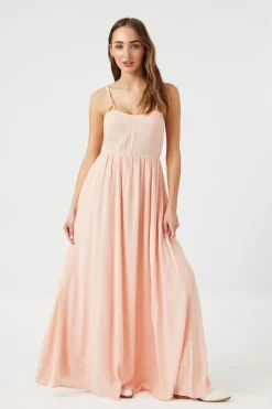Tie-Strap Gauze Maxi Dress