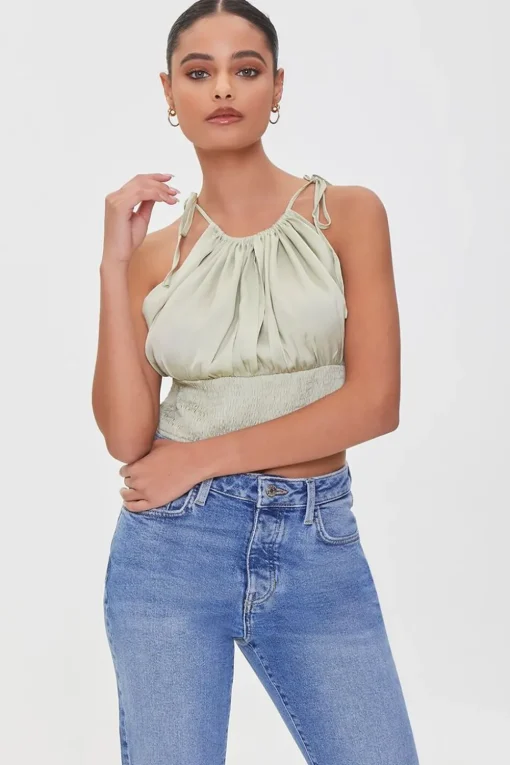 Tie-Strap Smocked Cami