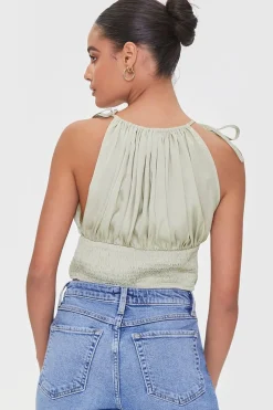 Tie-Strap Smocked Cami