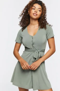 Tie-Waist Mini Dress