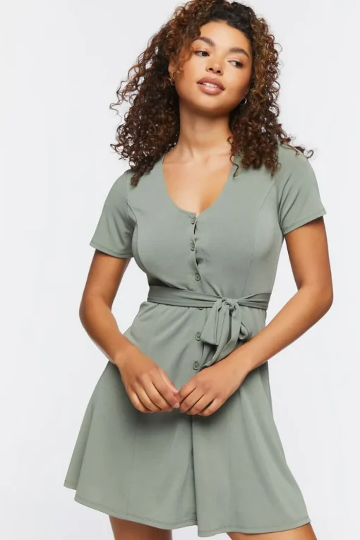 Tie-Waist Mini Dress