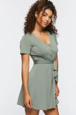 Tie-Waist Mini Dress