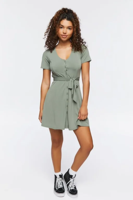 Tie-Waist Mini Dress