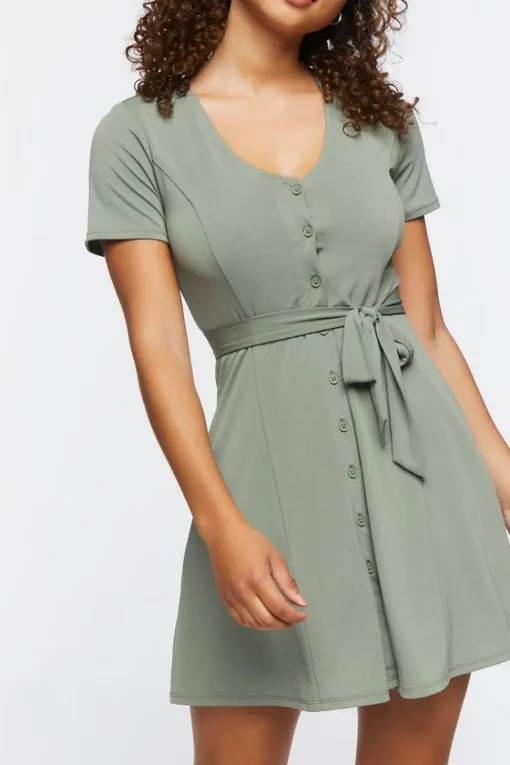 Tie-Waist Mini Dress