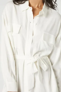 Tie-Waist Mini Shirt Dress