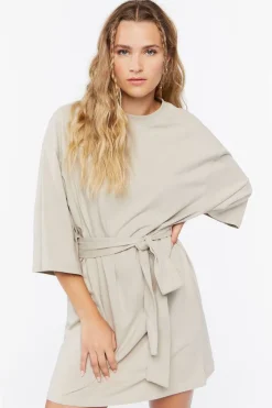 Tie-Waist Mini T-Shirt Dress