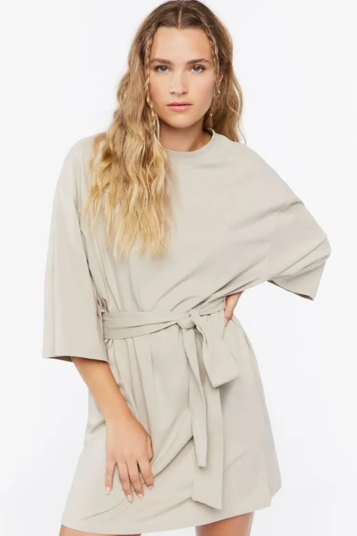 Tie-Waist Mini T-Shirt Dress