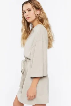 Tie-Waist Mini T-Shirt Dress