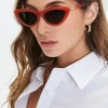 Tinted Cat-Eye Chain Sunglasses