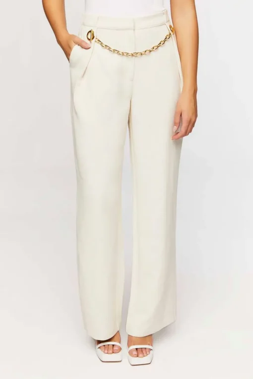 Toggle Chain High-Rise Trousers