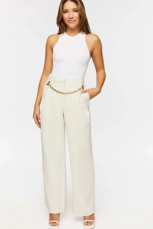Toggle Chain High-Rise Trousers