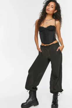 Toggle Low-Rise Parachute Pants