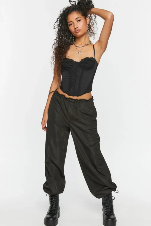 Toggle Low-Rise Parachute Pants
