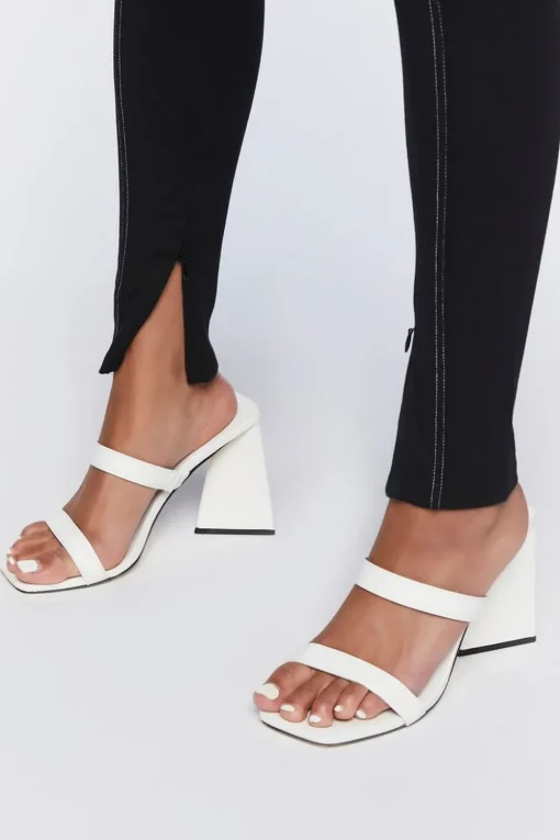Topstitched Split-Hem Leggings