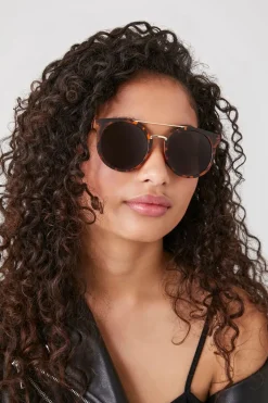 Tortoiseshell Round Sunglasses