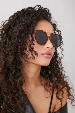 Tortoiseshell Round Sunglasses