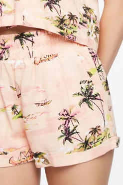 Tropical Print High-Rise Shorts