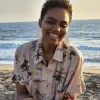 Tropical Print Linen-Blend Shirt