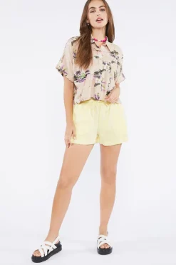 Tropical Print Linen-Blend Shirt