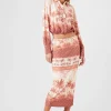 Tropical Print Midi Skirt
