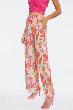 Tropical Print Palazzo Pants