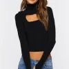 Turtleneck Combo Sweater-Knit Top