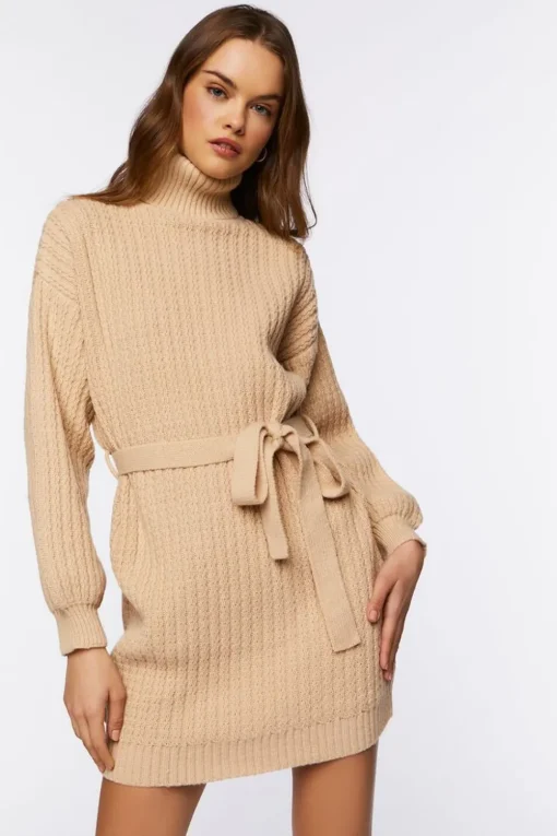 Turtleneck Mini Sweater Dress