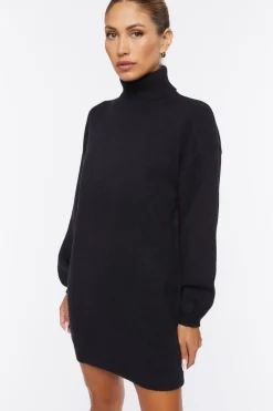 Turtleneck Mini Sweater Dress