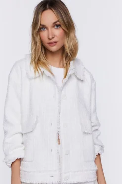 Tweed Frayed-Trim Shacket