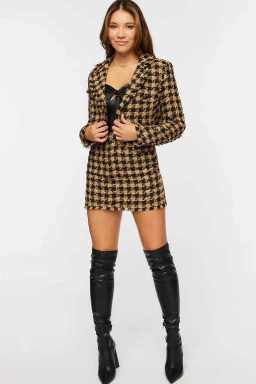 Tweed Houndstooth Blazer
